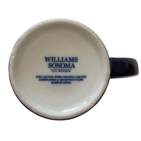 Williams Sonoma California Coffee Tea Mug Cup Cobalt Flow Blue White Floral - Picture 5 of 6